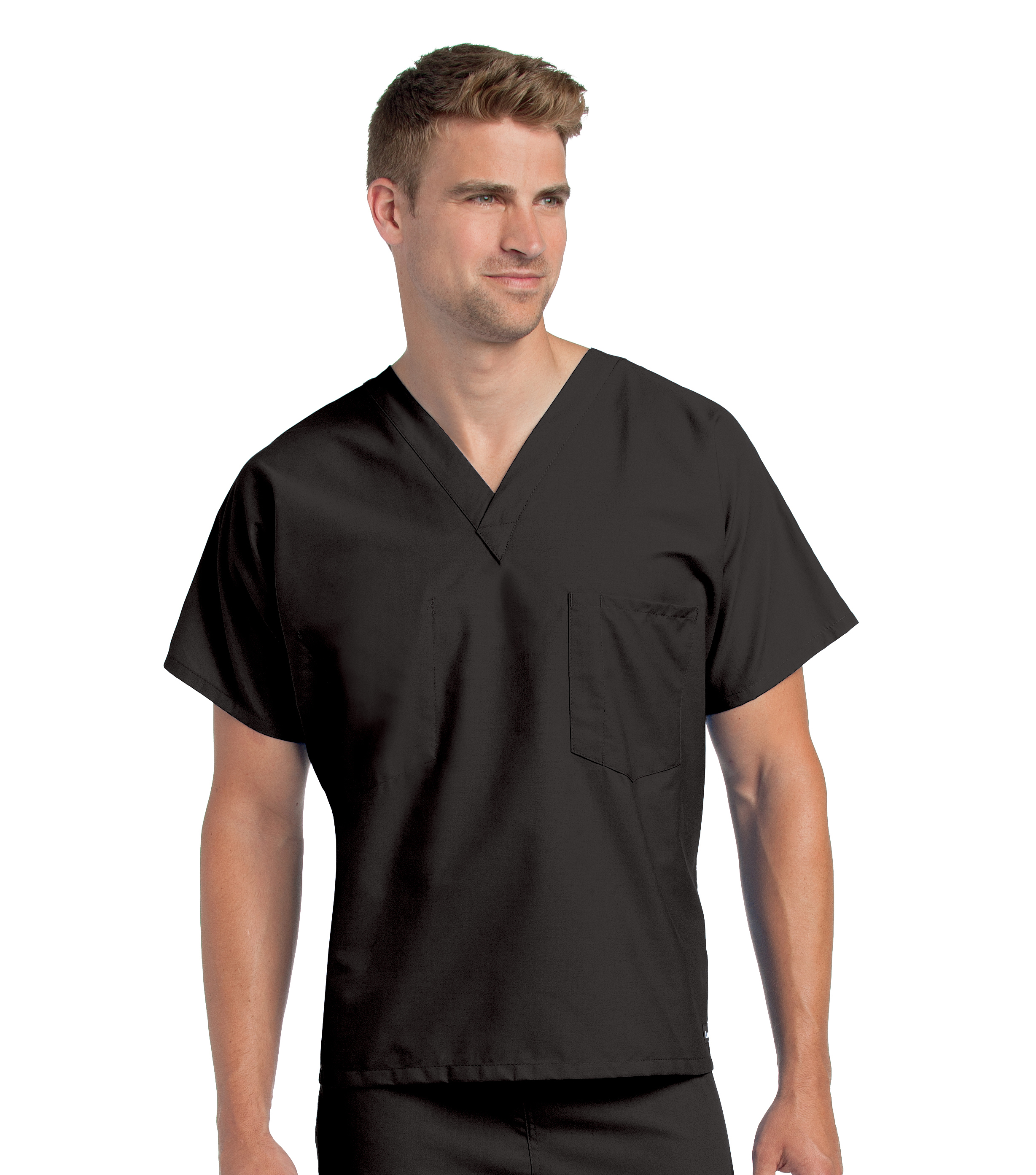 UNISEX SCRUB TOP BLACK XLG