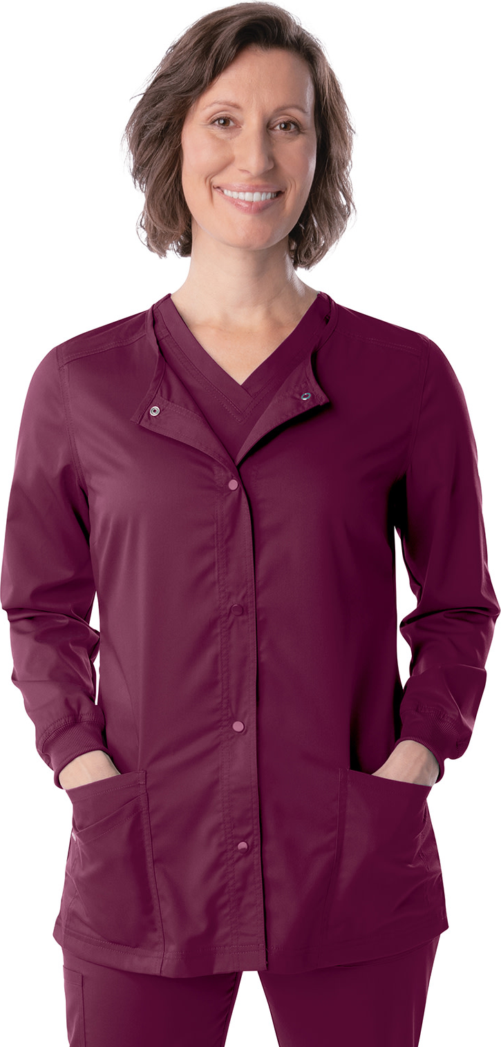 Womens Modern Crewneck Warmup With Knit Cuffs