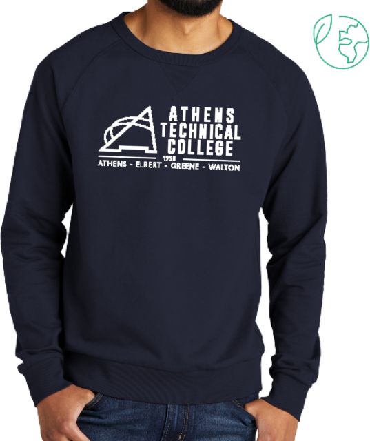 Athens Technical Allmade Organic French Terry Crewneck Sweatshirt Athens Technical College Primary Mark - ONLINE ONLY