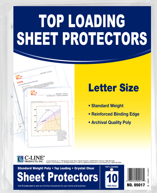 POLY SHEET PROTECTORS 10PK CLEAR